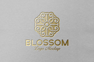 Gold Foil Logo Mockup White Paper