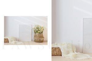 Photo Frame Mockup 3x4 Daisies