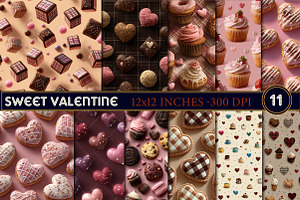 Sweet Valentine Digital Paper, an Illustration by Designworld