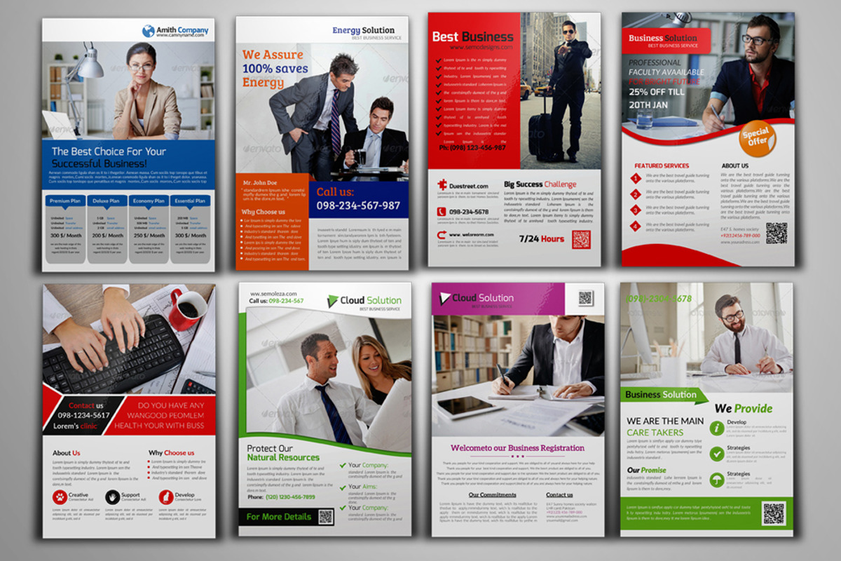100 Fresh Business Flyers Bundle, a Flyer Template by Psd Templates (Photo 9 of 15)