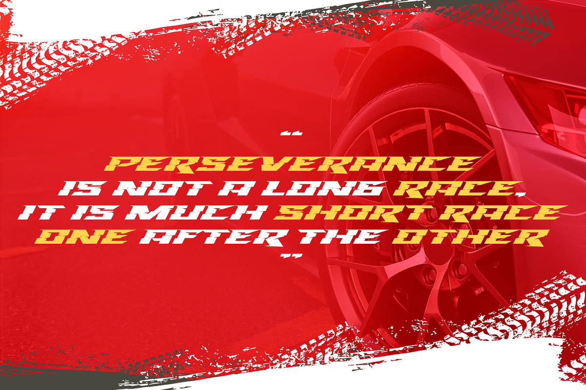 Racerz - Sport Display Font, a Sans Serif Font by Almarkhatype (Photo 8 of 10)