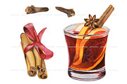 Watercolor mulled wine clipart set, a Food Illustration by ArtfulStudio (Thumbnail 5 of 9)