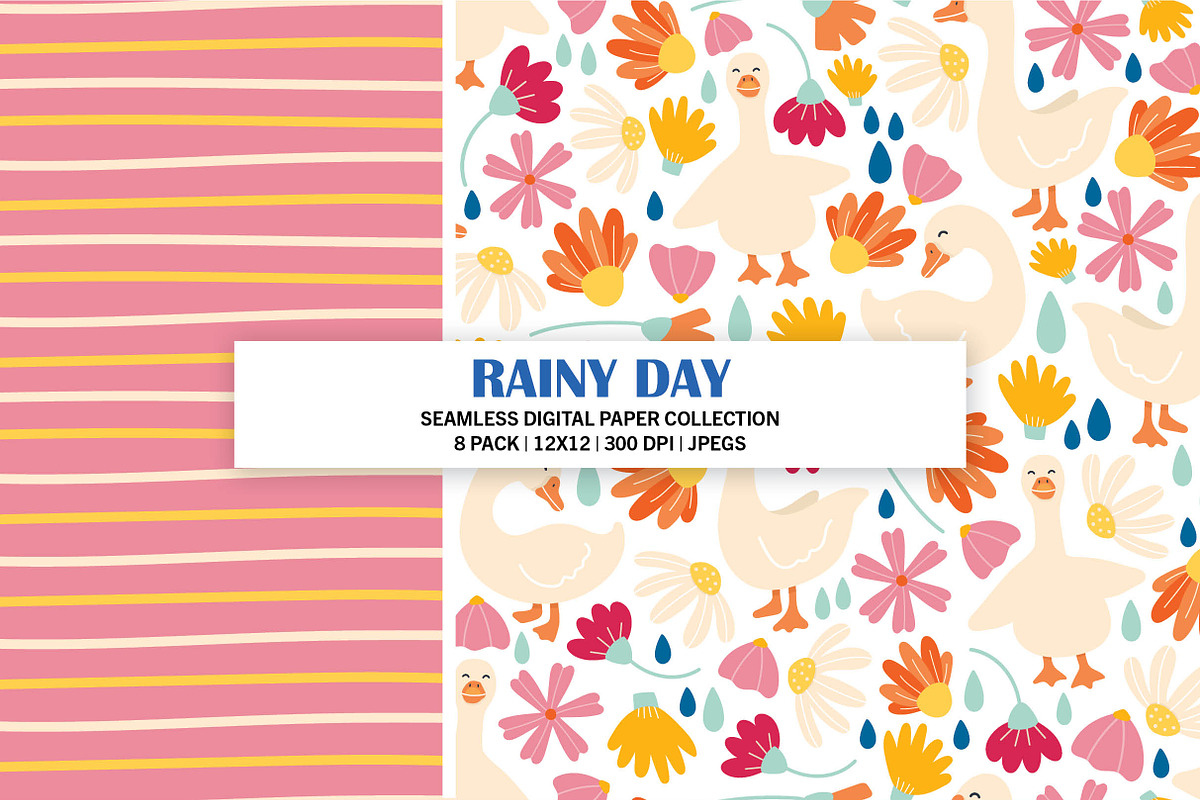 Rainy Day Seamless Digital Paper, a Pattern Graphic by Alanna Messina Design Co (Photo 5 of 9)