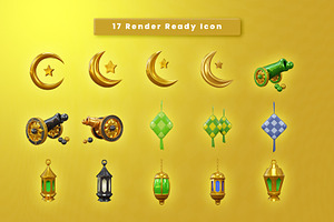 Islamic 3d Illustration Icon Pack