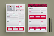 Meeting Minutes Template Layout, a Stationery Template by MightyDesign (Thumbnail 1 of 8)