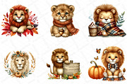 Watercolor Autumn Lion Clipart, an Illustration by DreamPrint404 (Thumbnail 4 of 6)