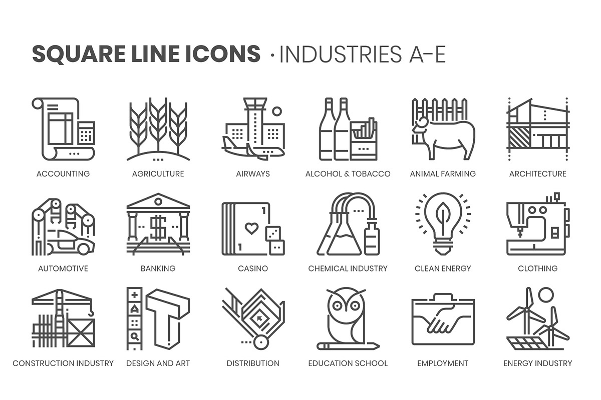 Square line icons, an Outline Icon by Howcolour (Photo 23 of 85)
