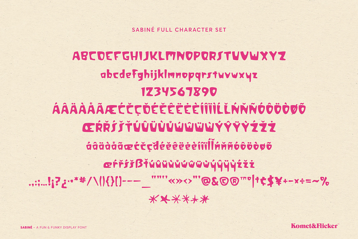 Sabiné - A Fun & Funky Display Font, a Sans Serif Font by Komet & Flicker (Photo 12 of 12)