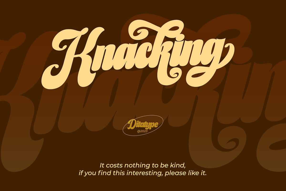 Knacking, a Script Font by Ditatype (Photo 11 of 11)