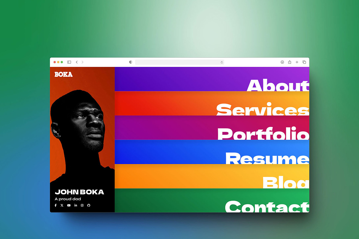 Boka - portfolio and resume template, a Bootstrap Template by SLICEmyPAGE (Photo 4 of 13)
