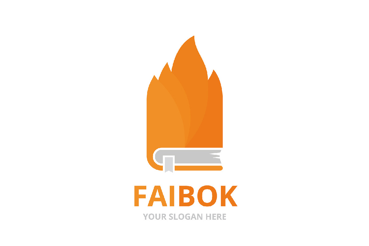 Vector fire and book logo, a Branding & Logo Template by GraphiShop