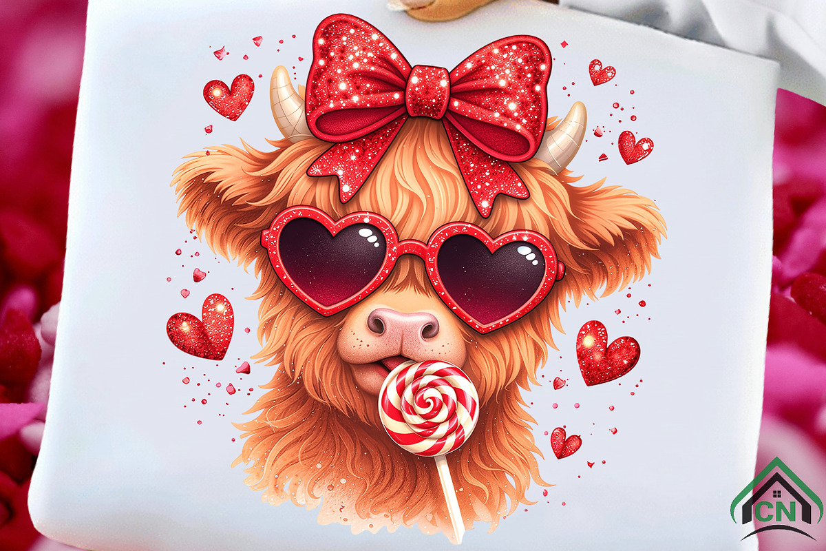 Valentine Coquette Png, Highland Cow, an Illustration by Craft Nest (Photo 1 of 6)