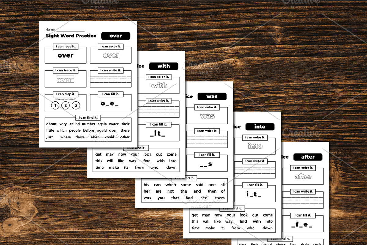 Fry First Hundred Sight Word Work, a Print Template by Graphicsnext (Photo 5 of 6)
