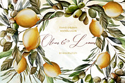 Watercolor Olives & Lemons, an Object Graphic by Knopazyzy (Thumbnail 6 of 6)