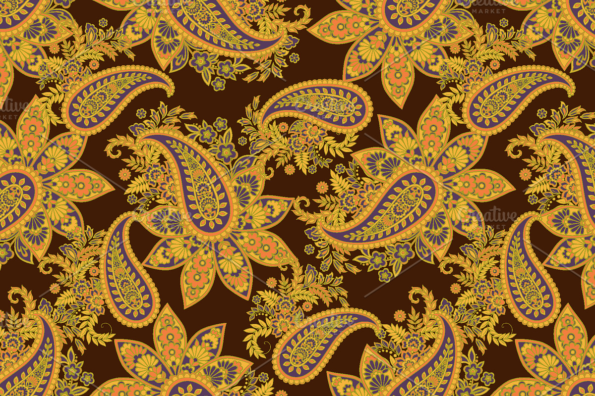 Paisley seamless fabric patterns, a Pattern Graphic by antalogiya (Photo 4 of 6)