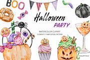 Watercolor Halloween Candy Clipart, a Food Illustration by SvetaArtStore (Thumbnail 1 of 9)