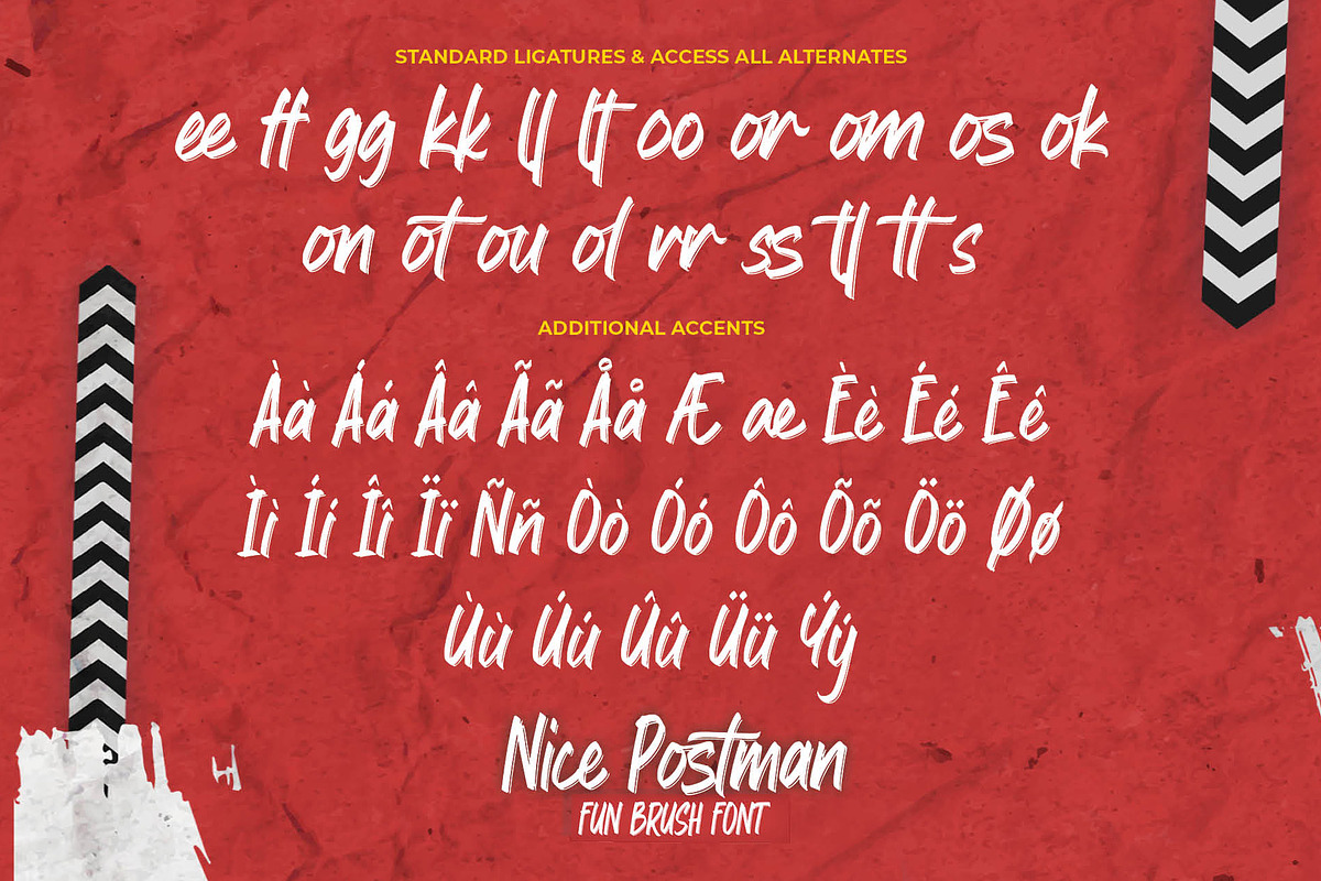 Nice Postman - Fun Brush Font, a Font by Gassstype (Photo 7 of 8)