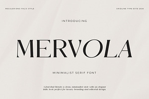 Mervola - Minimalist Serif Font