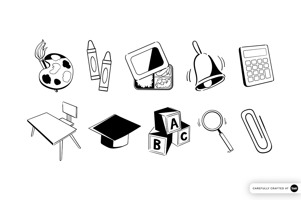 School Icon Illustration Set, an Object Graphic by SLAB! Design (Photo 3 of 3)