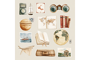 Prompt Vintage Travel Clipart, a Transportation Illustration by Creative design (Thumbnail 5 of 7)