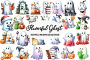 Cute Ghost Drinking Drink Clipart, an Illustration by Daily.Designs (Thumbnail 1 of 5)