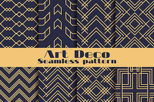 Art Deco Seamless Pattern Set