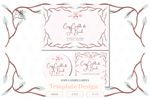 Cozy Candle Label Templates, a Stationery Template by Little Creative Scribbles