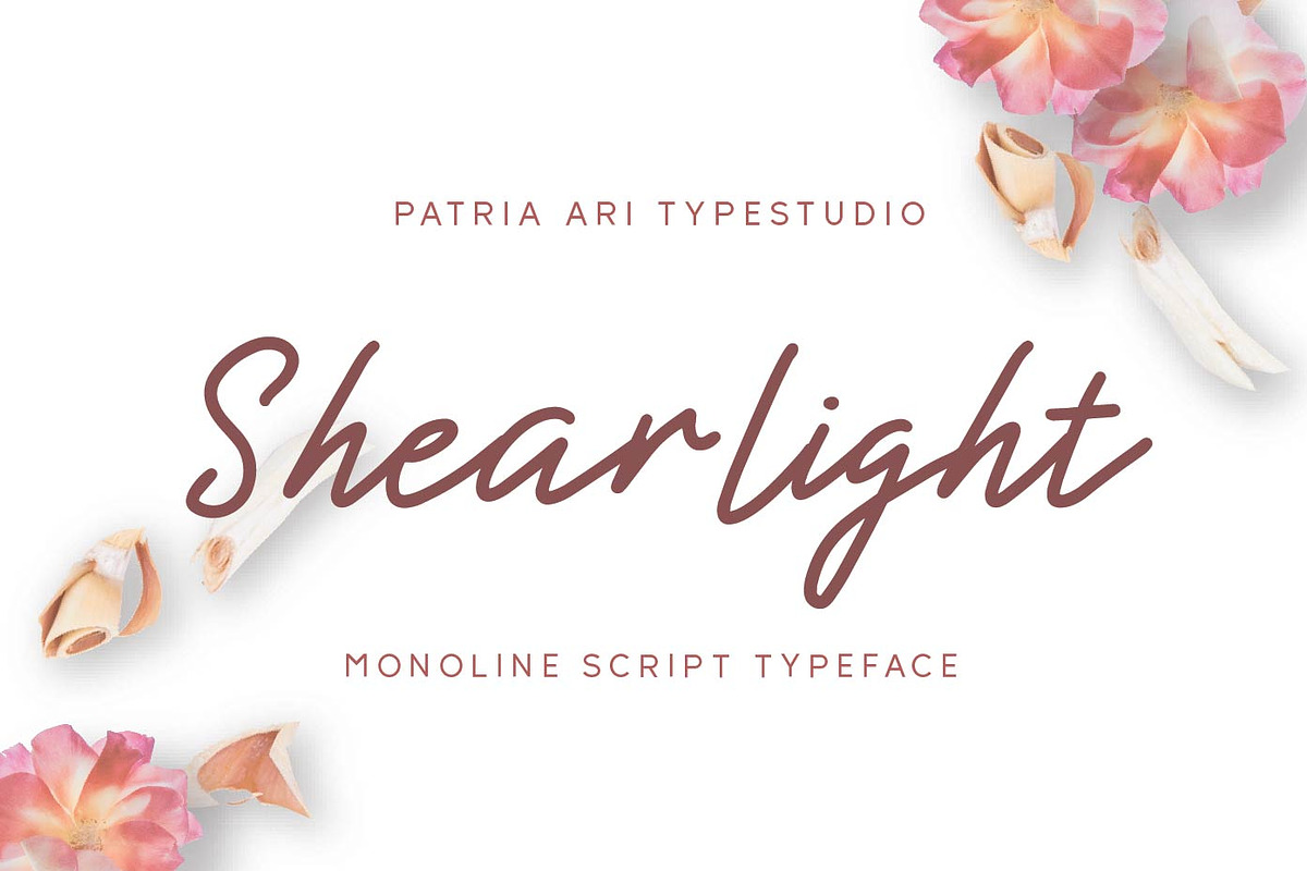 Shearlight - Monoline Script, a Script Font by Patria Ari (P4tcreativa) (Photo 1 of 9)