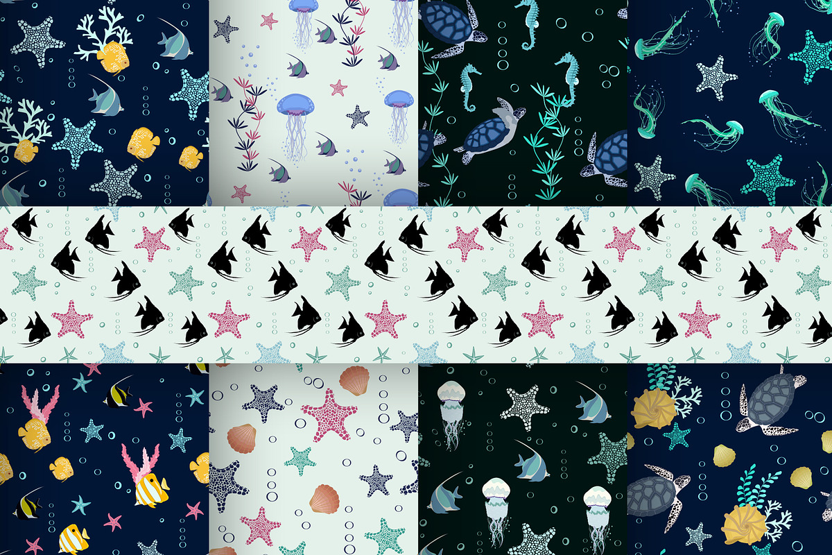 Underwater World - Patterns, a Pattern Graphic by artdemidova (Photo 1 of 2)