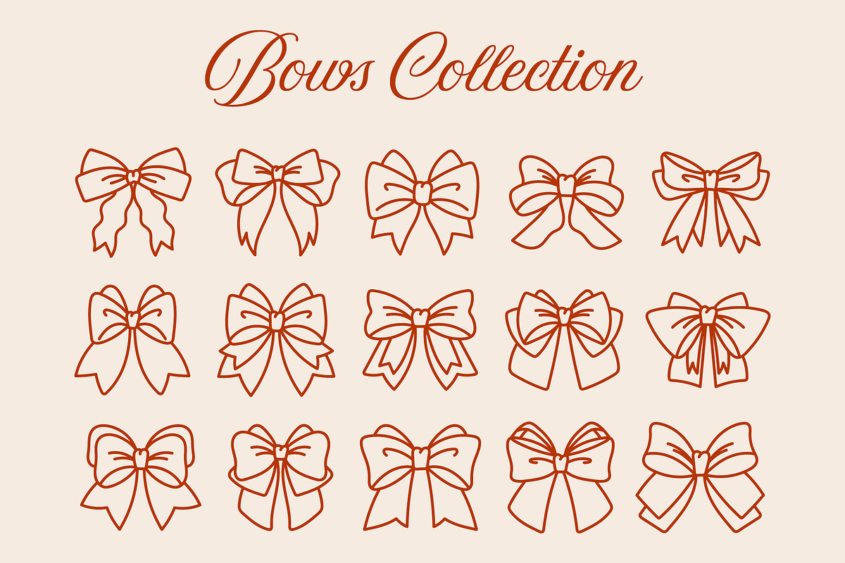 Bows & Frames - Vintage Line Set, an Illustration by Moonberry_Studio (Photo 2 of 12)
