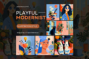 Playful Modernist Illustrations, a Decorative Illustration by Artimind Studio (Thumbnail 1 of 9)