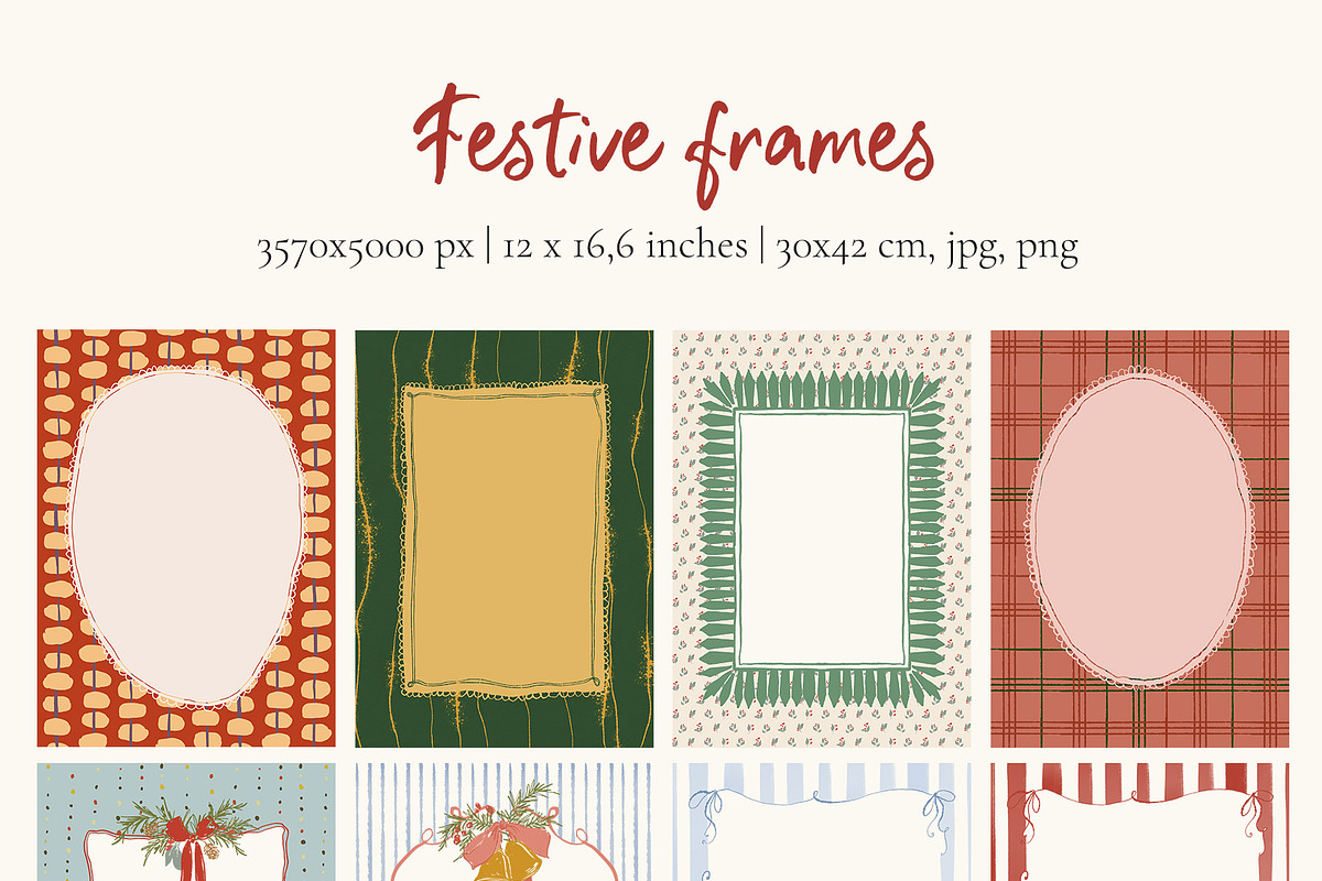 Christmas Backgrounds Frames Flowers, an Object Graphic by Yuliya Derbisheva (Photo 5 of 14)