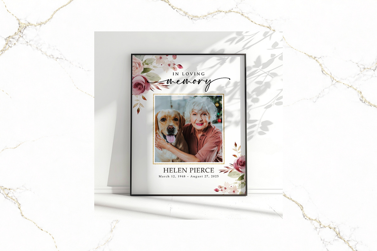 Funeral Welcome Sign Canva FR008, a Poster Template by TyphoonStudio (Photo 4 of 8)