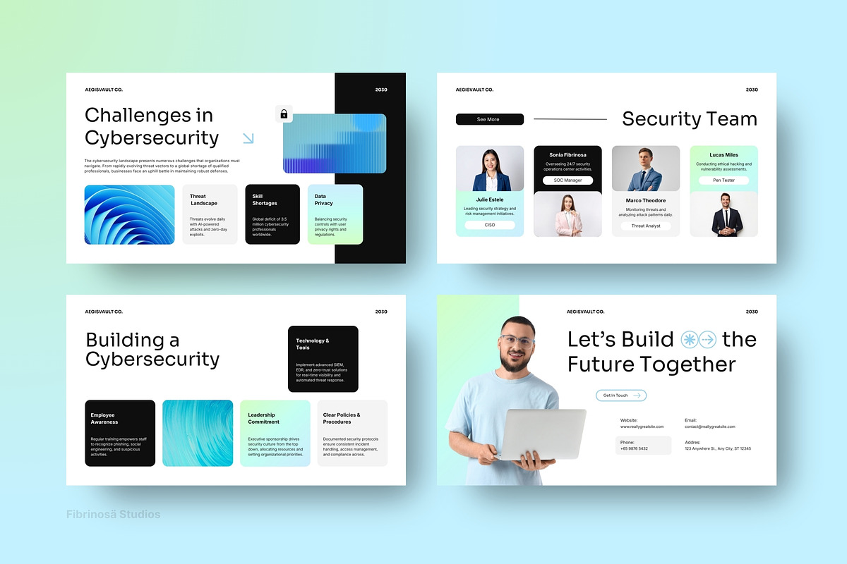 Cybersecurity AI Pitch Deck, a Presentation Template by FIBRINOSÄ (Photo 7 of 7)