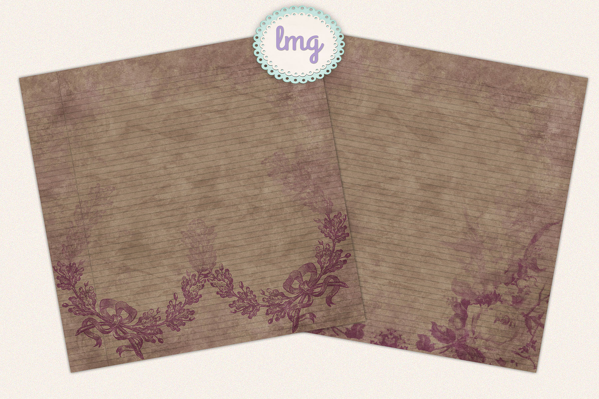 Vintage Linen Scrapbook Paper, a Pattern Graphic by Lavender Mint Graphics (Photo 6 of 6)