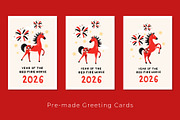 Lunar New Year 2026 Red Fire Horse, a Seasonal Illustration by VasilkovS (Thumbnail 5 of 8)