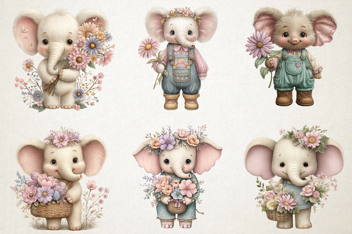 Cute Elephant PNG Clipart, an Animal Illustration by RobertsArt (Photo 3 of 5)