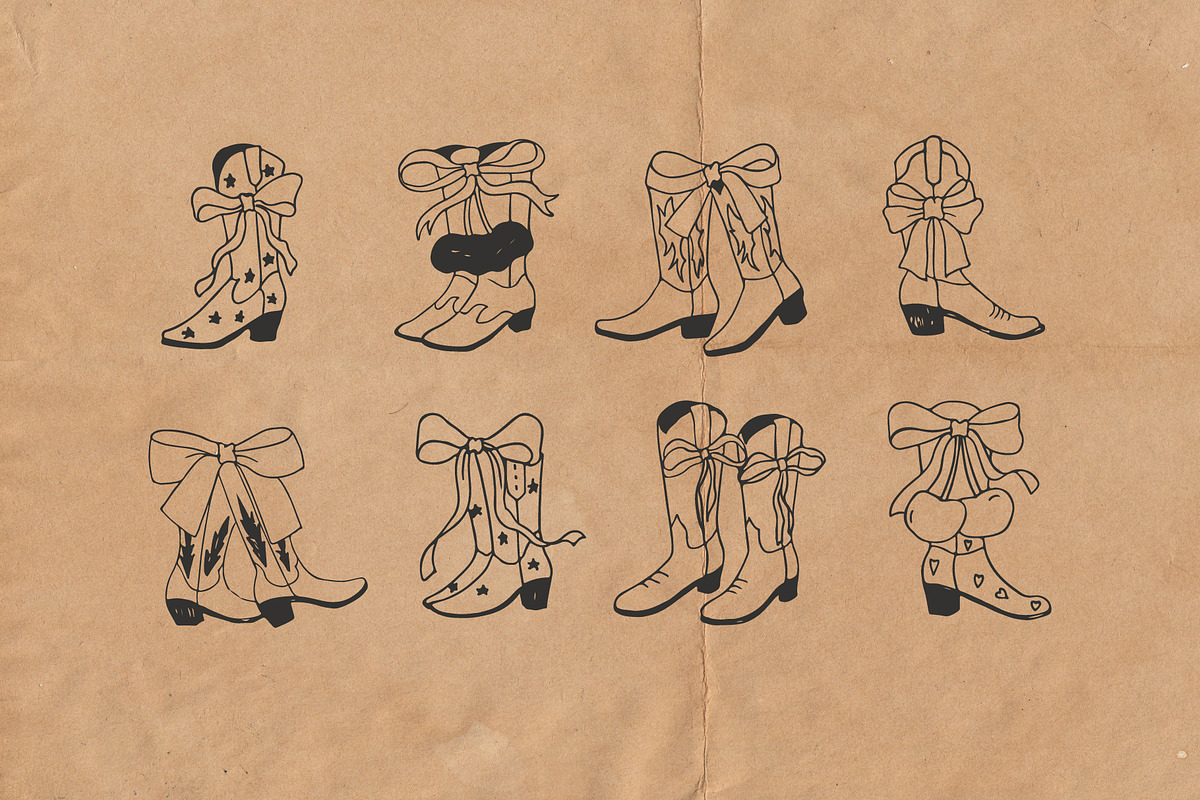 Wanted and Wild cowgirl vector set, a Decorative Illustration by yabluko_draws (Photo 4 of 6)