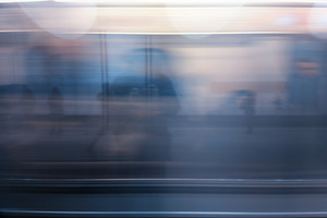 Abstract motion blur of rushing trai