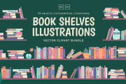 Book Shelves Illustration, a Graphic by 35lab (Thumbnail 1 of 7)