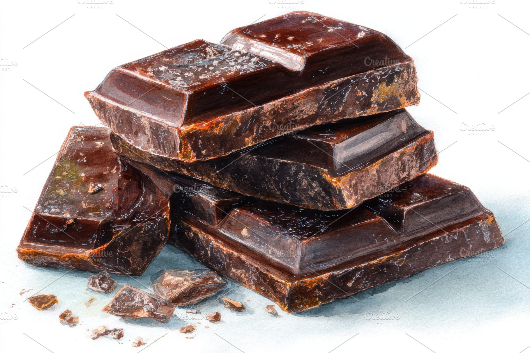Dark Chocolate Blocks Stacked Sweet, a Photo by Pixeness Studio