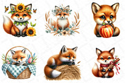 Watercolor Autumn Fox Clipart Bundle, an Illustration by DreamPrint404 (Thumbnail 3 of 6)
