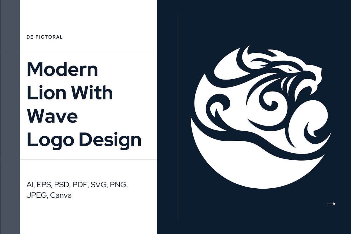 Modern Lion Tith Wave Logo Design, a Branding & Logo Template by Brand_Hero (Photo 1 of 5)