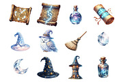 Wizard School Clipart, an Illustration by Design Market (Thumbnail 2 of 3)