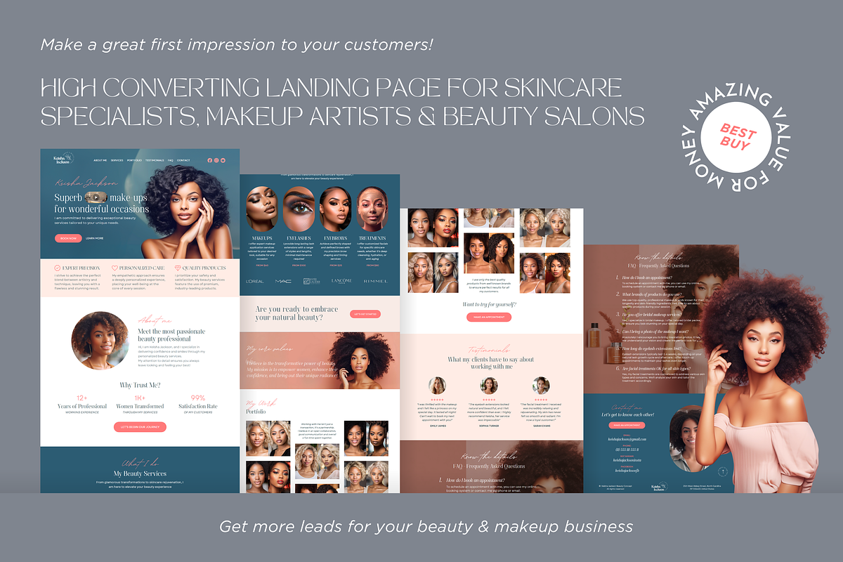 Canva Website Template Beauty, a Landing Page Template by vectorocean (Photo 6 of 11)