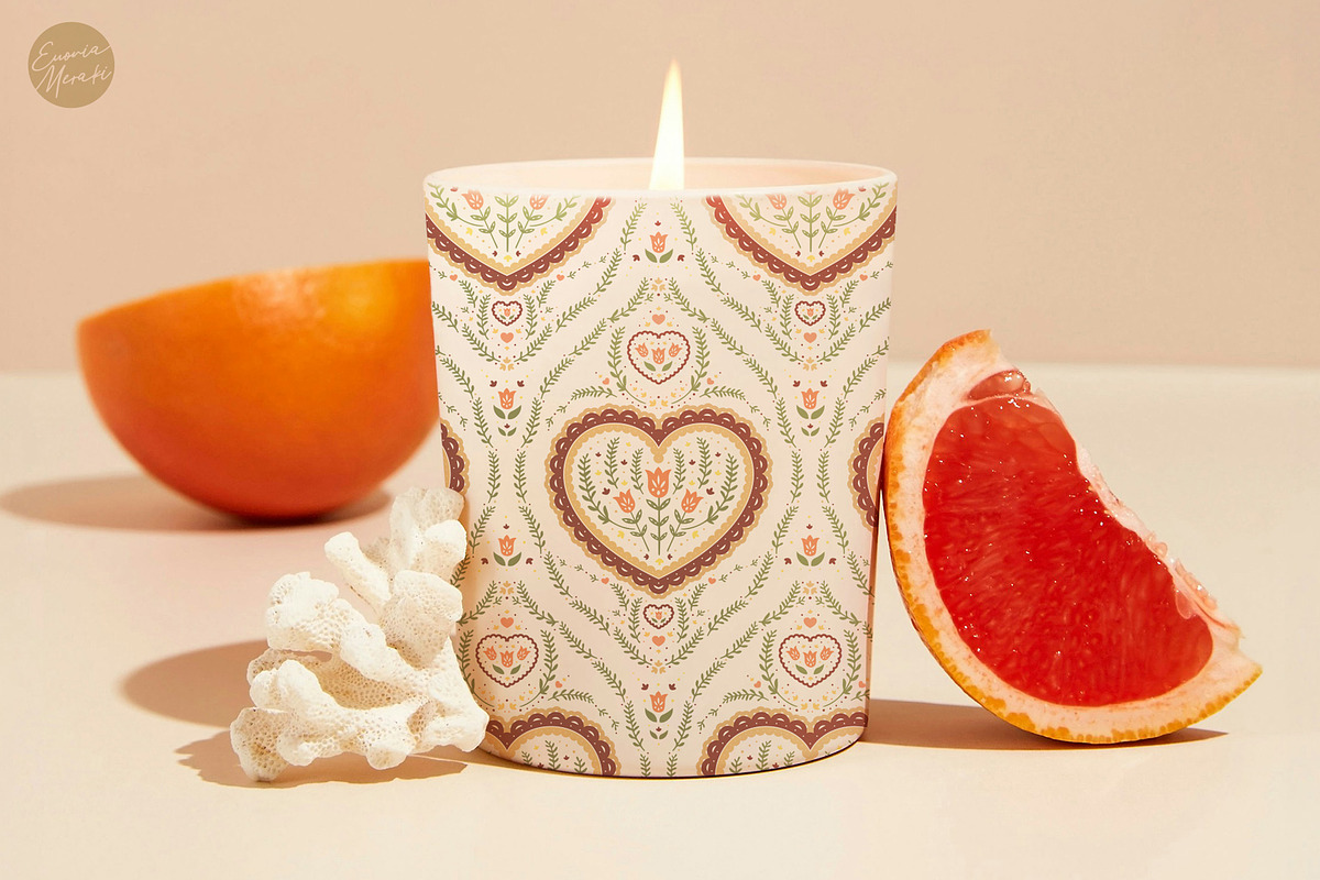 Cottagecore Pattern 8 Romantic Heart, a Pattern Graphic by Euonia Meraki (Photo 9 of 13)