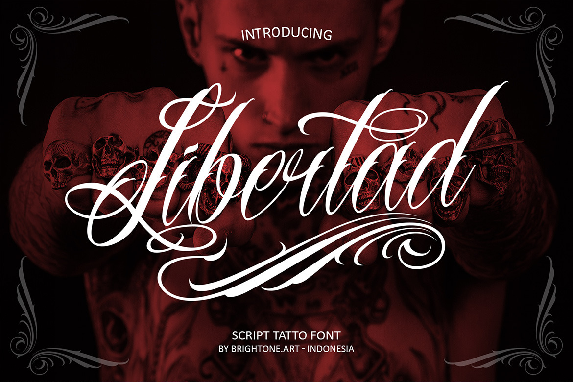 Libertad - Tattoo Script Font, a Script Font by Brightone