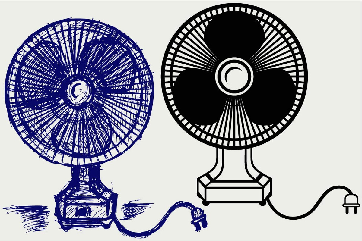 Electric fan SVG, an Outline Icon by LineworkStock
