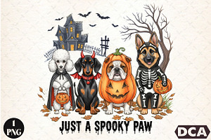 Just a Spooky Paw Png, Halloween Dog, an Illustration by DreamCafeArt