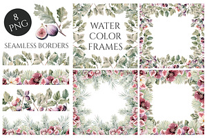 Watercolor Violet History Floral